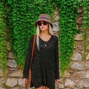 FREE PEOPLE Open Crochet Marled Tunic Sweater, S